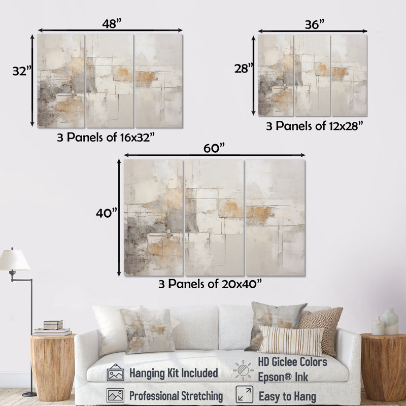 Minimalisme moderne scandinave Zen Art I - ensemble de décorations murales scandinaves modernes, Toile tendue