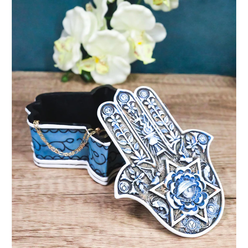 Boîte décorative de bon augure main de dieu Hamsa