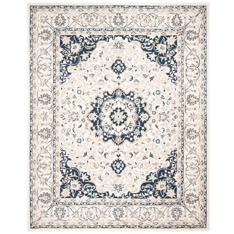 Tapis oriental en laine et coton touffeté à la main avec latex Saway, Rectangle 8 pi x 10 pi