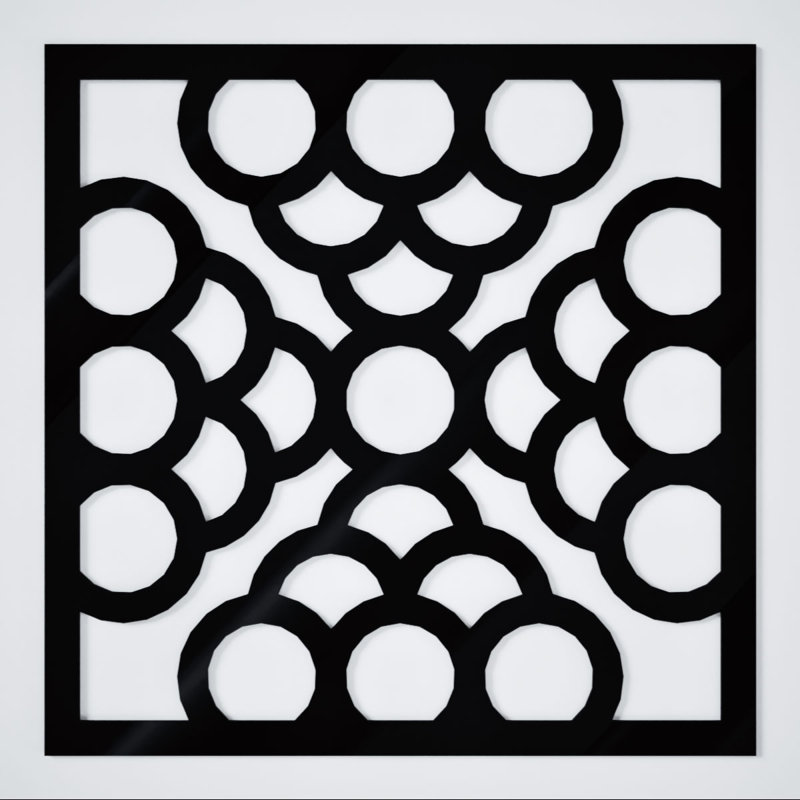 Panneaux muraux décoratifs en acrylique Harlingen, grand, l 23 3/8 po x H 23 3/8 po x T 1/8 po, noir, Noir