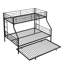 Lit simple superposé au dessus d'un lit double avec lit gigogne en métal, aucun sommier requis, assemblage facile, lit-381659181