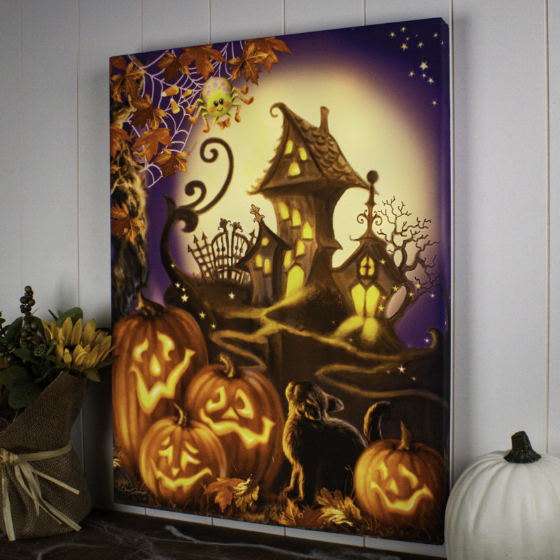 Haunted House 18x24 Fully Illuminated ColorChange LED Print
