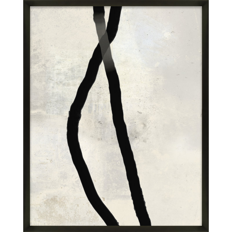 Black Rope 4 Painting by Jacques Pilon, 20" H x 16" W x 1.25" D, Black Wood
