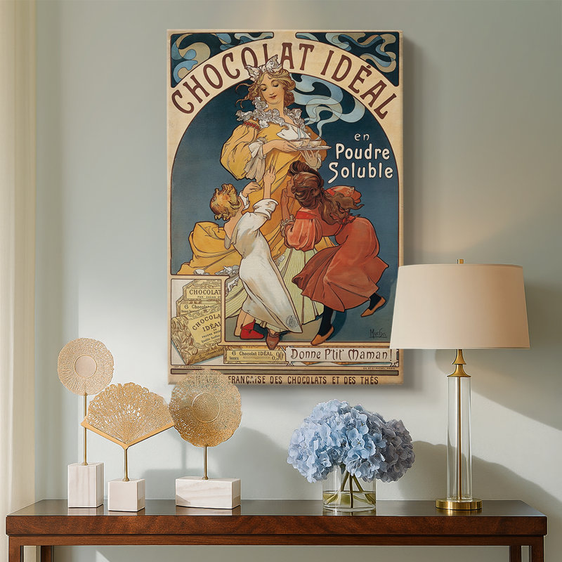Chocolat Idéal - Toile tendue avec châssis par Alphonse Mucha, 18 x 27