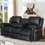 Ensemble de salon inclinable 3 pièces: chaise, 2 places et 3 places avec console, table rabattable et porte-gobelets-116984921