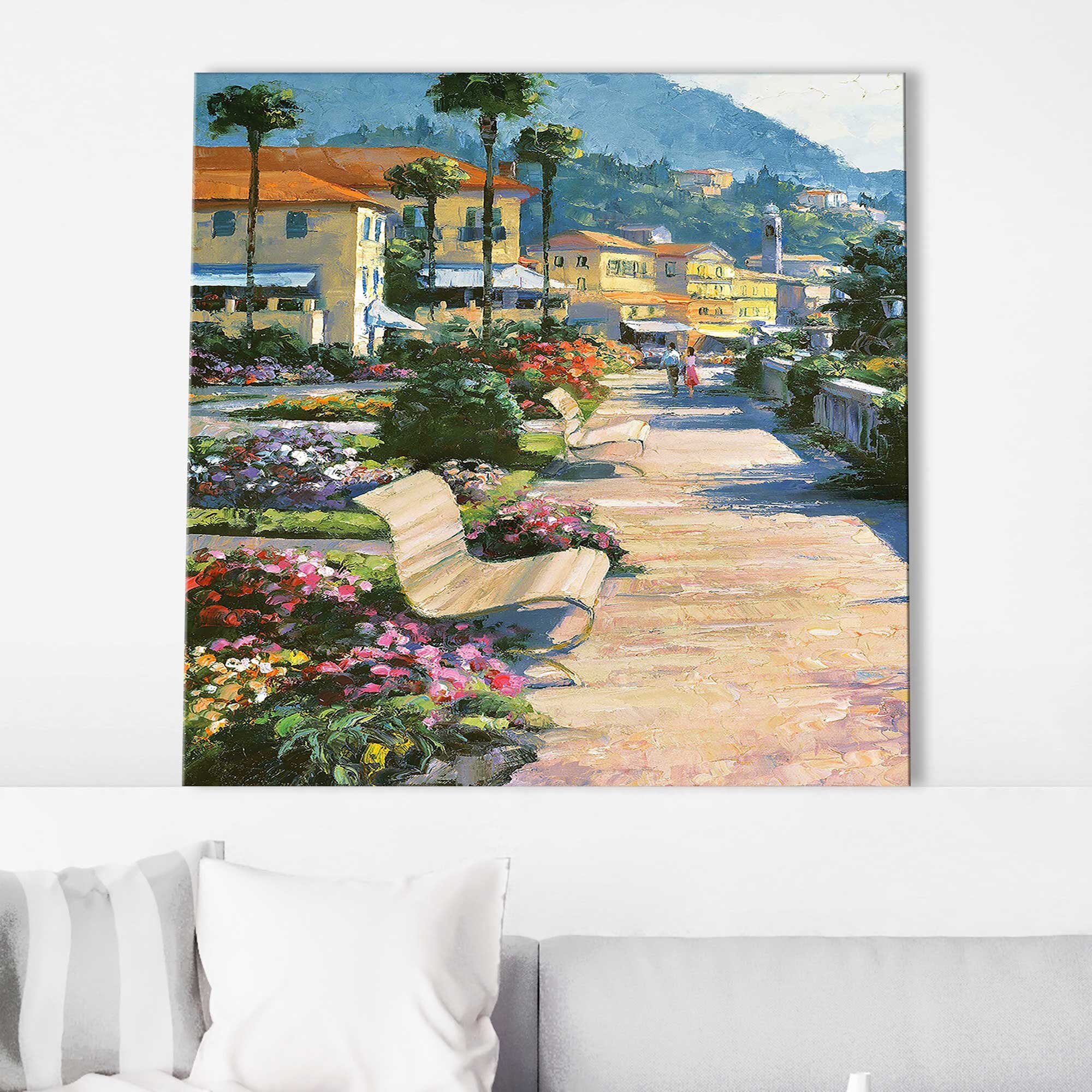 Bellagio Promenade I by Howard Behrens - Painting Red Barrel Studio Format: Wrapped Canvas, Size: 36 H x 36 W x 1.5 D