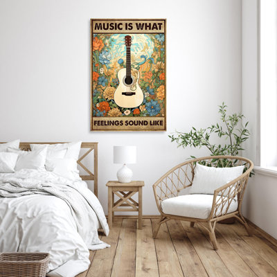Music Is What Feelings Sound Like 1 - 1 Piece Rect " Music Is What Feelings Sound Like 1 - 1 Piece Rectangle Graphic Art Print On Wrapped Canvas "