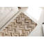 Tapis de couloir en peau de vache patchwork - Taupe / Champagne