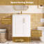 Meuble-lavabo mural moderne 20 po avec lavabo et armoire à fermeture douce, blanc | Idée cadeau