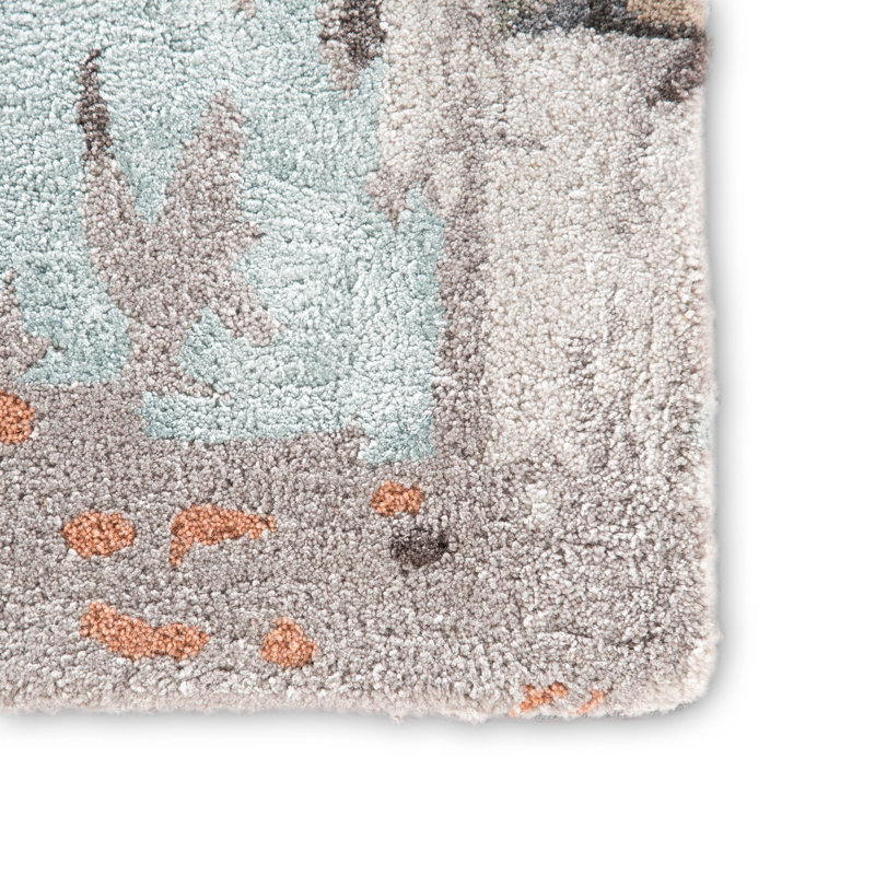 Tapis gris et brun clair fait à la main Comito Luella GES25 (12 pi x 18 pi)