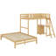 Lit simple superposé au dessus d'un lit double avec bureau et tiroirs-1490948120