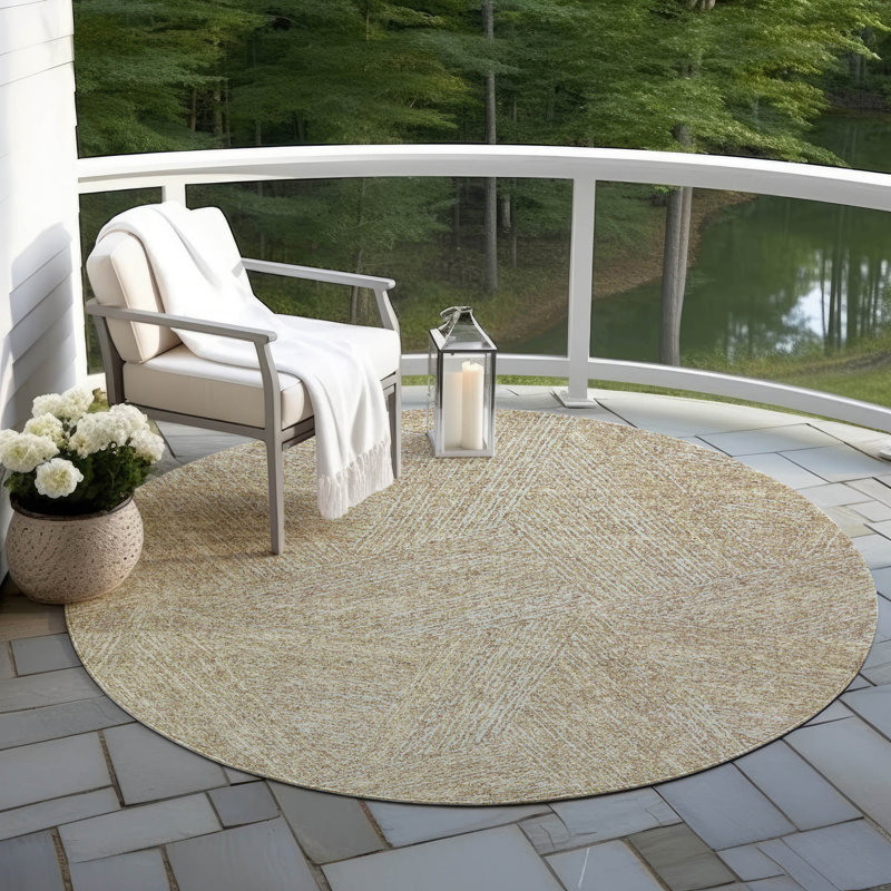  Tapis gris intérieur / extérieur Chayden Chantille ACN991, Rond 8 pi