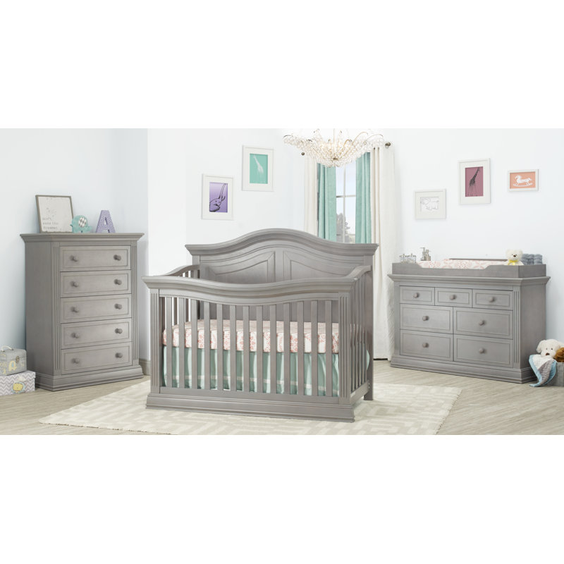 Providence Stone Gray Convertible Wooden Crib