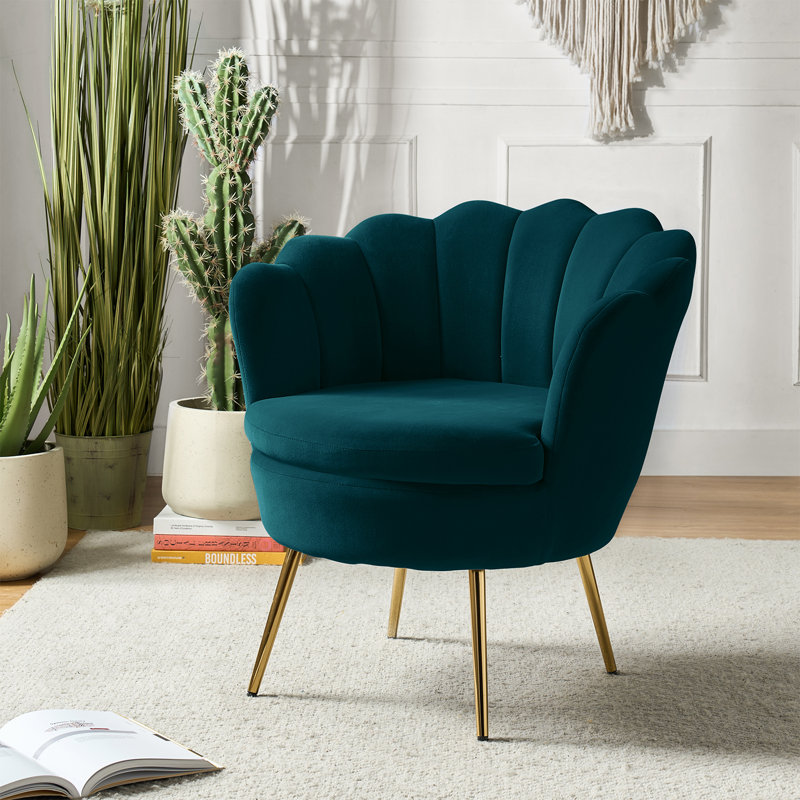 Hendrix Velvet Accent Chair, Teal Velvet