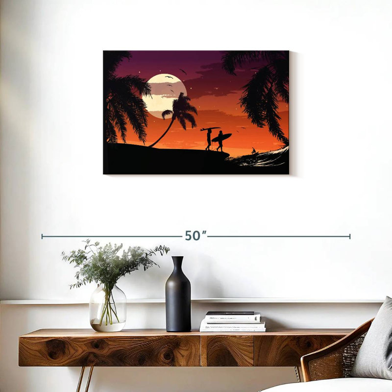 Surfeurs de nuit tropicaux Gillard, H 20 po x l 30 po