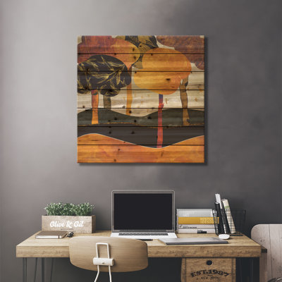 Ermana Metallic Forest - impression sans cadre sur bois