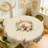 Vintage Easter Bunny Tablecloth - Plaid & Floral Wreath Printed Fabric Cover, Reusable Round/Rectangular Tablecloth for Easter Brunch, Spring Gatherings | Decorative Scalloped-Edge Tablecloth with Bunny & Egg Design, Fits Dining Tables-1354234772