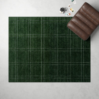 Green Hand Tufted Area Rug