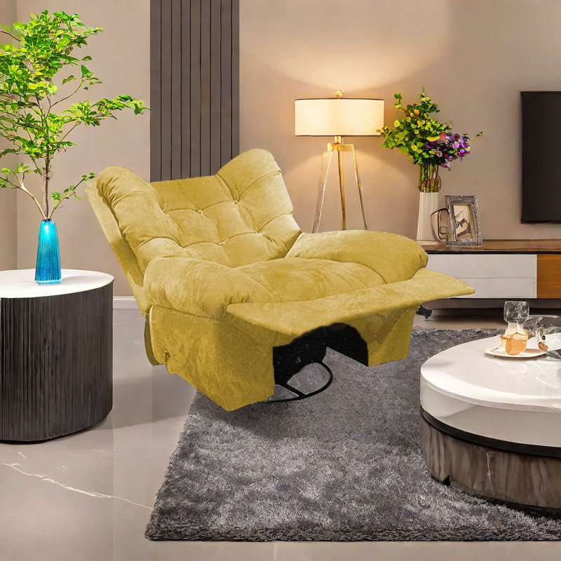 Fauteuil inclinable à haut dossier avec fauteuil inclinable pivotant à angle réglable, Jaune