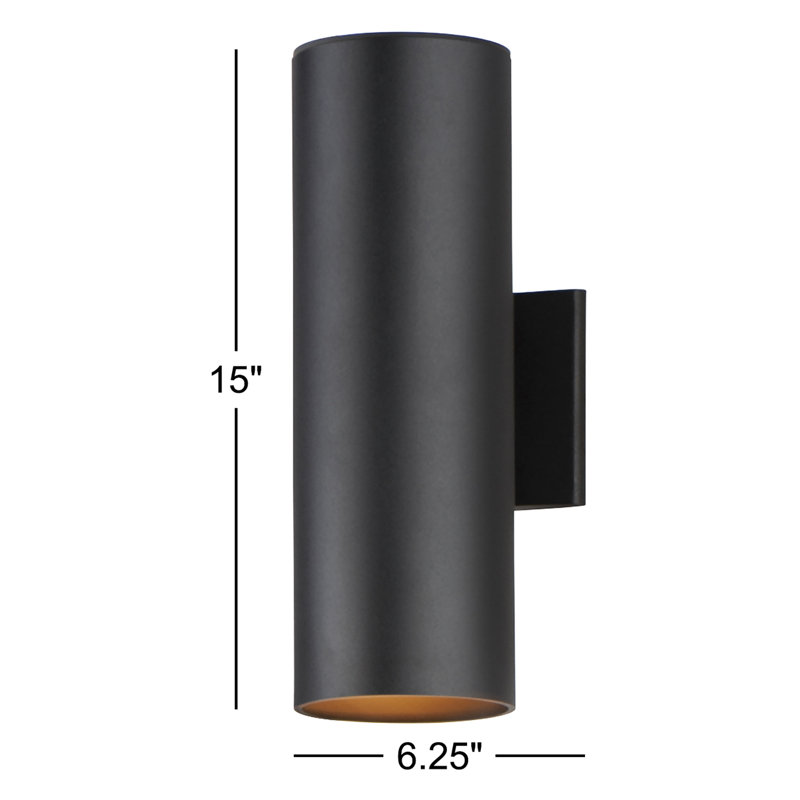 Barbara Aluminum Wall Light, Black, 15" H x 5" W x 6.25" D