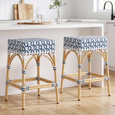 Tabourets de bar en polyuréthane tissé Coastal