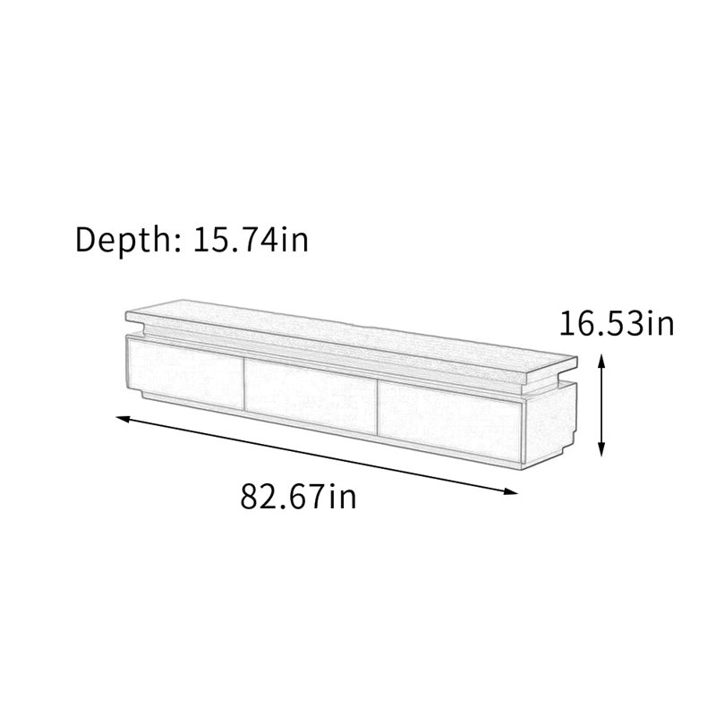 Meuble télé en bois Modern Simplicity, 16.53" H x 82.67" L x 15.74" W, Light Gray/Nut Brown