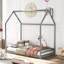 Lit simple en bois, gris, lit-791752105