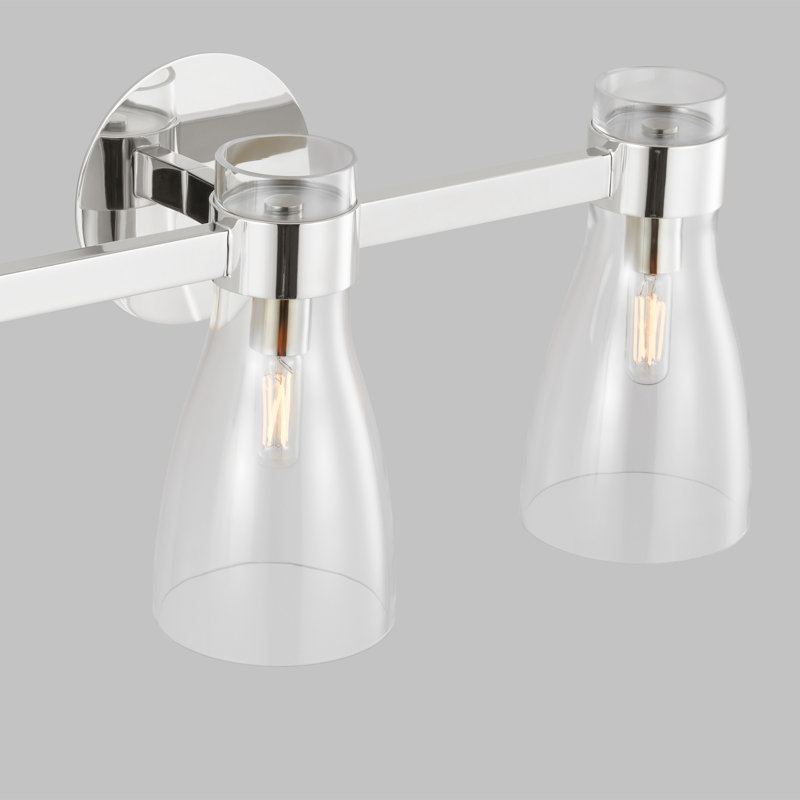 Meuble-lavabo à deux lumières Sofia par AERIN, Transparent, 3, Poli