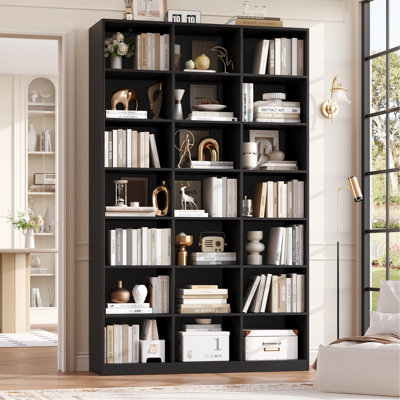86"H X 47.2"W 7-Tier Standard Wood Storage Bookcase