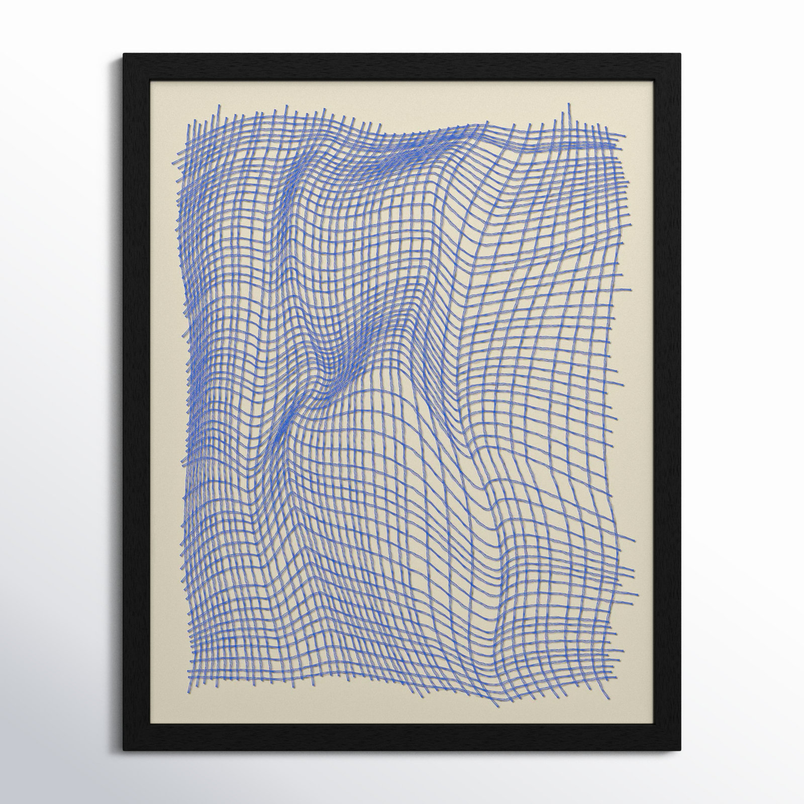 Netting 1 by Jacques Pilon, Black Single Structure Framed Paper, 50" H x 40" W x 1.25" D