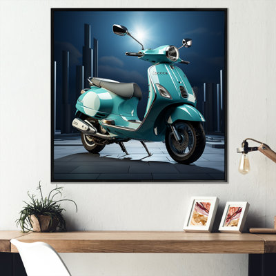 Scooter rétro sur toile