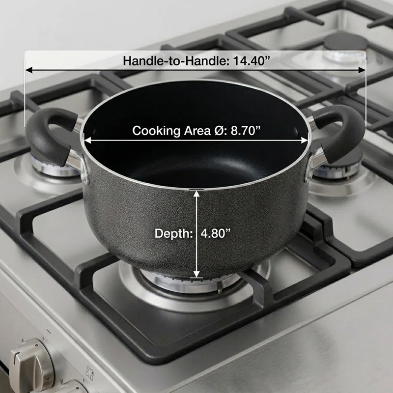 5.5 Qt Non-Stick Aluminum Stock Pot, 5.5 Qt