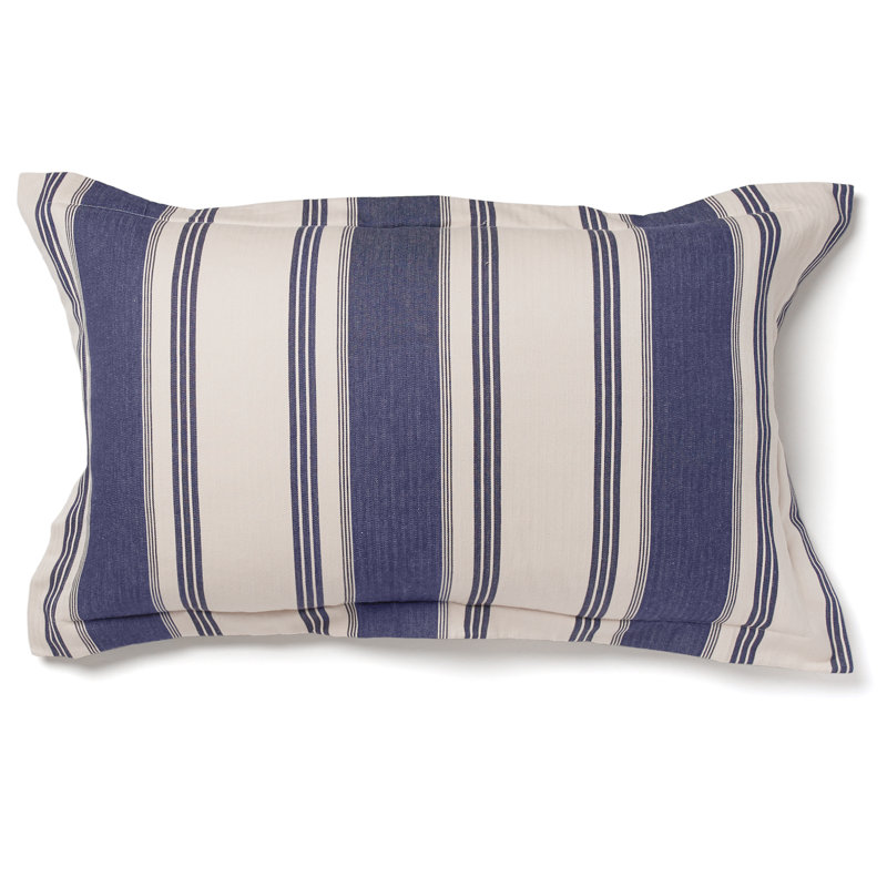 Sham, King, Unquilted Blue/Ivory