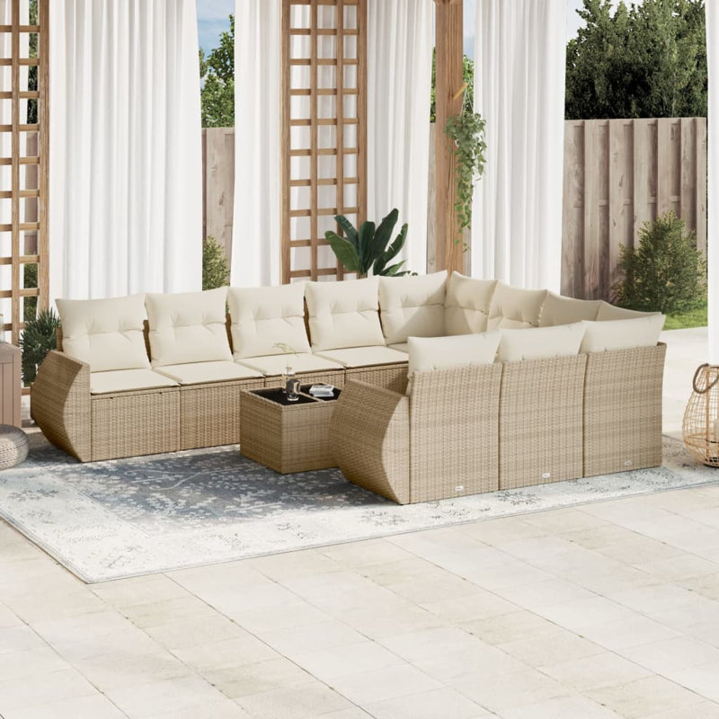 Ensemble de canapé de jardin Vidaxl beige