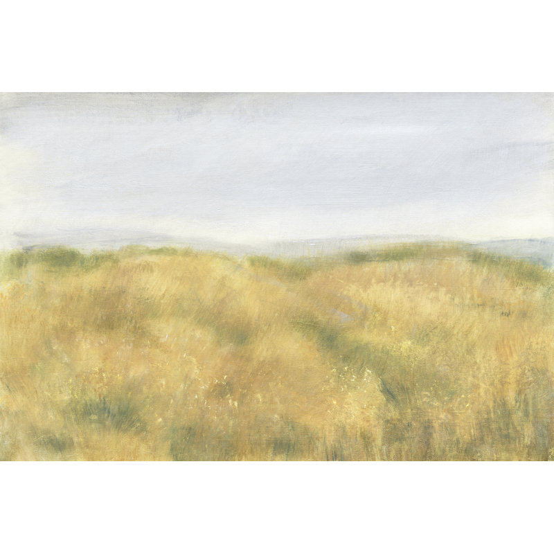 Wheat Fields II -  Painting, 81 cm H x 122 cm W, Black Floater Framed