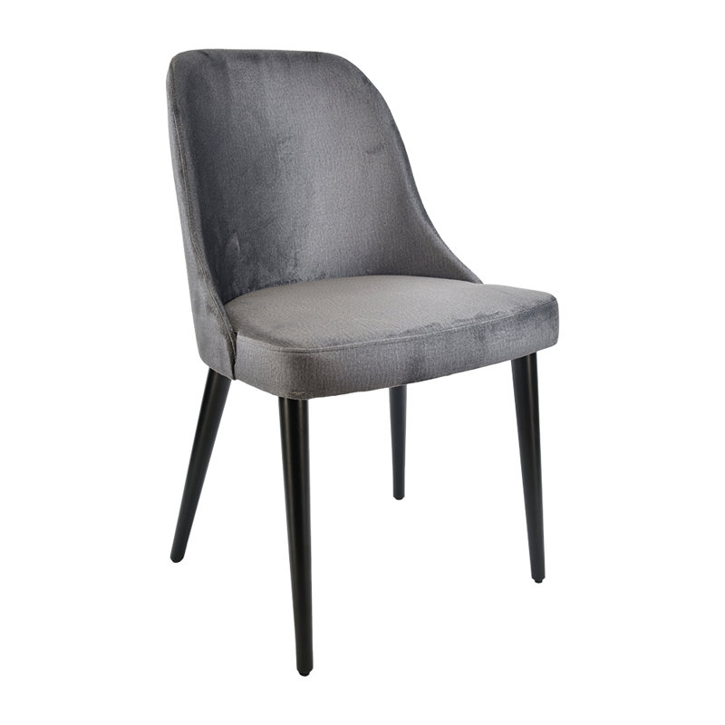 Chaise d'appoint Lauraine en gris foncé