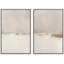 Paysage minimaliste «Œuvre abstraite grunge beige beige, images murales simples minimalistes neutres, impression sur toile encadrée, 2 pièces»-119463605-92285391-92285392