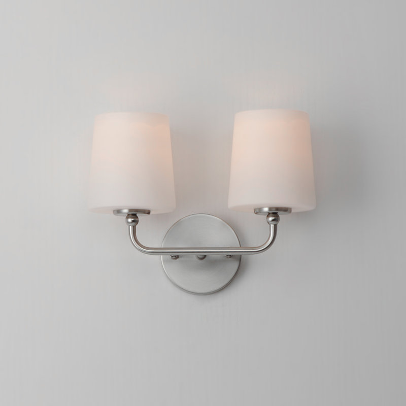 Areia Steel Armed Sconce, Satin Nickel