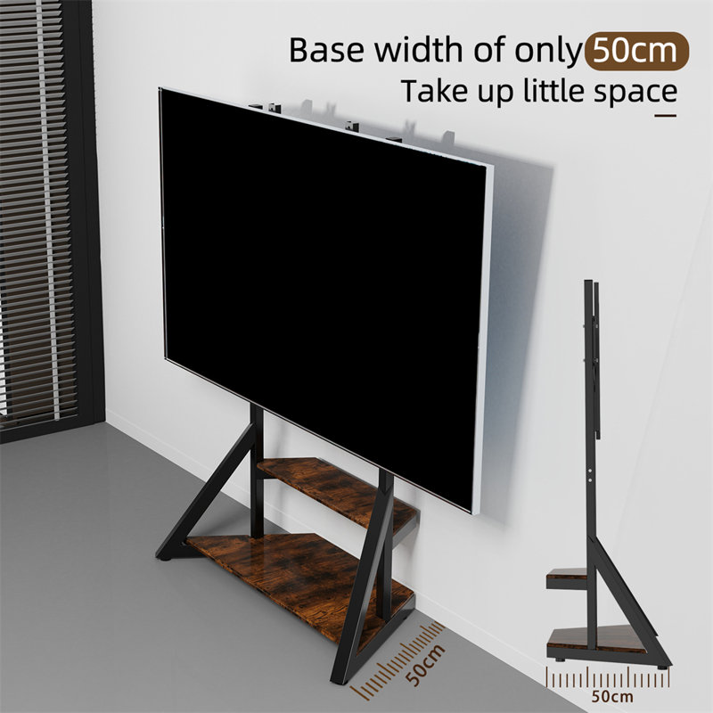 Camela TV Stand for TVs up to 100", Black/Walnut