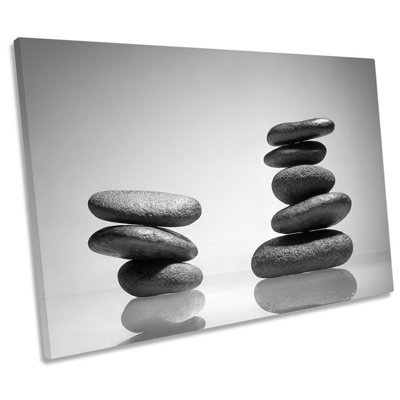 Zen Stones Towers Bathroom - Wrapped Canvas Print, 91.4cm H x 137.2cm W x 4cm D