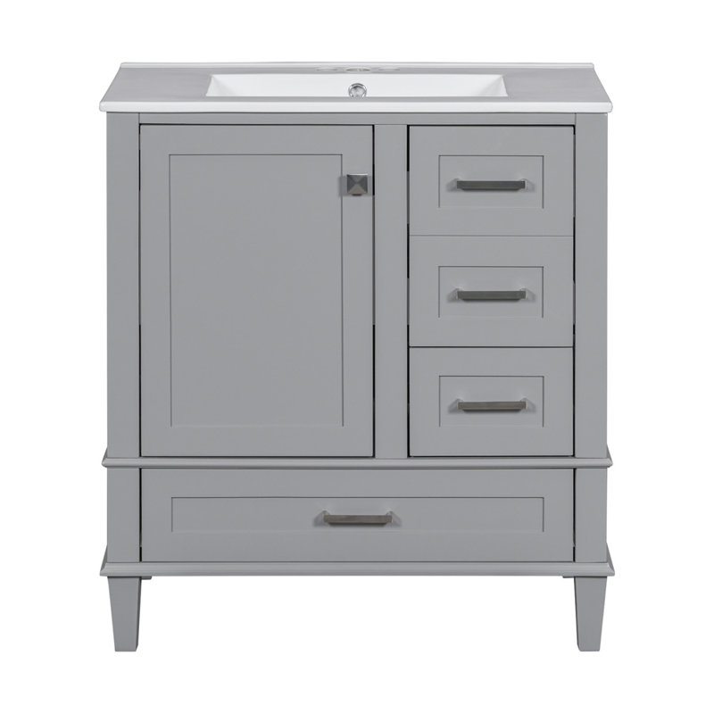 Modern Bathroom Cabinet With Sink, Gray, Gray