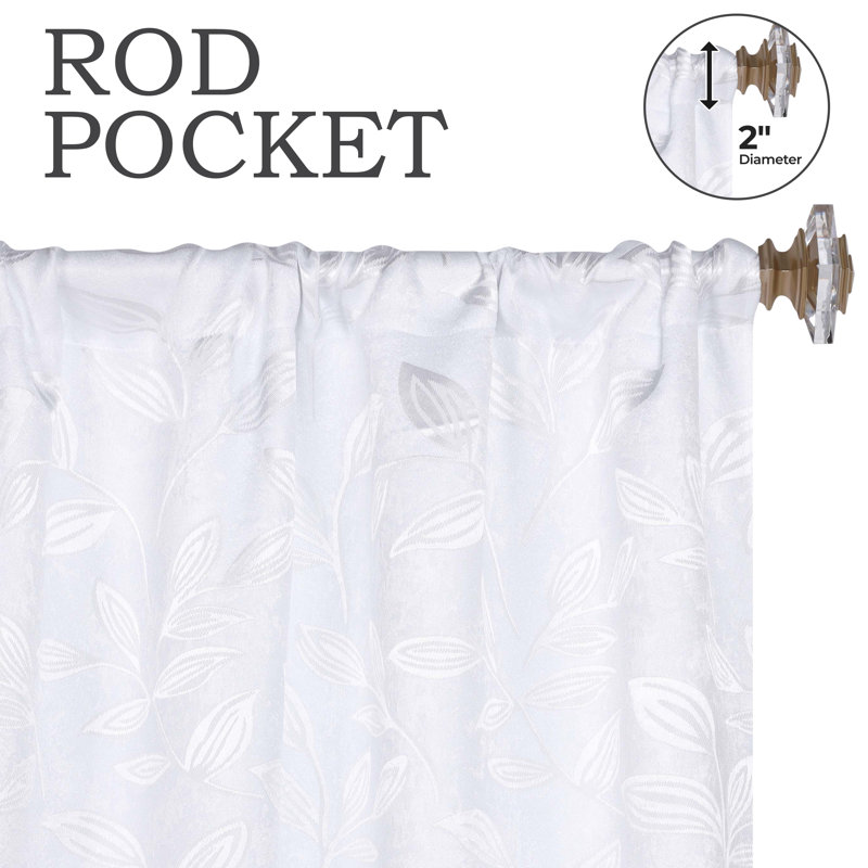  Rideaux obscurcissant et occultant 100% polyester, Blanc, L 26 po x L 84 po