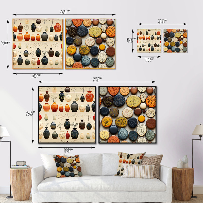 Kevin - Ensemble de 2 collages abstraits de natures mortes, H 16 po x l 33 po, Toile tendue