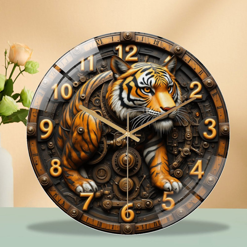 Horloge murale Steampunk Tiger