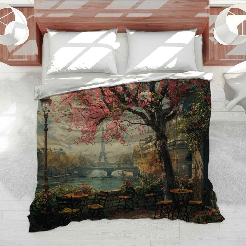 Paris Cafe Travel Cotton Blend Comforter, King Comforter