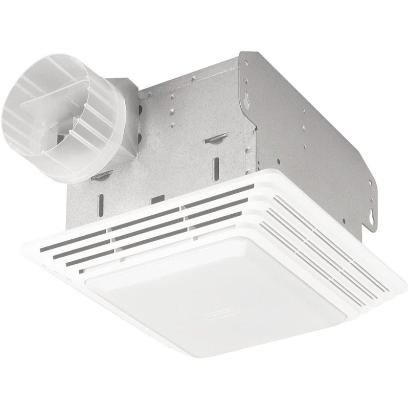Broan Bathroom Bath Ceiling Exhaust Ventilation Fan Vent and Light, White