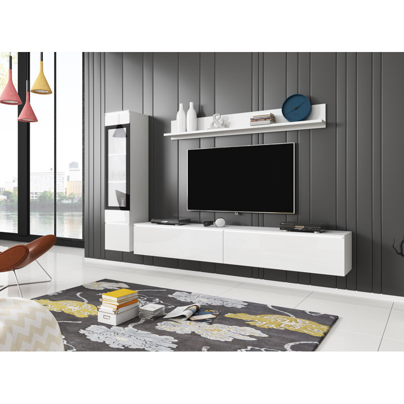 Dorfman Entertainment Centre for TVs up to 75", White, 180 cm