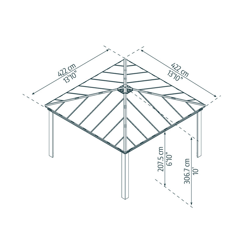 Palram - Canopia Colorado 24' W x 14' D Aluminum Polycarbonate Carport Canopy Gray
