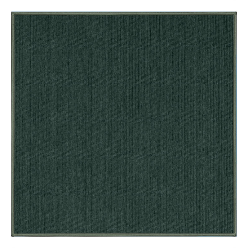 Machine Washable Solid Green Area Rug, Square 7'