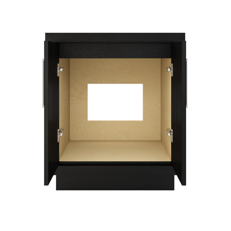 Avalon Single Bath Vanity, 30", Classic Black, Polished Chrome